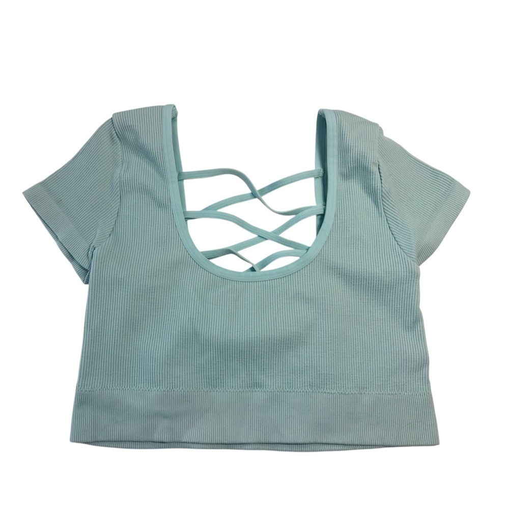 Aerie Light Blue Strappy Crop Top